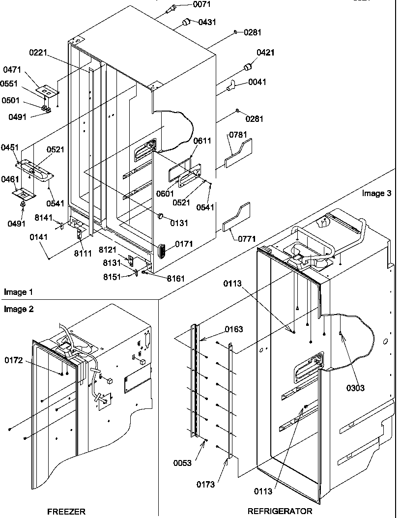 Amana SBDE20S4SW-P1190906WW cabinet parts diagram