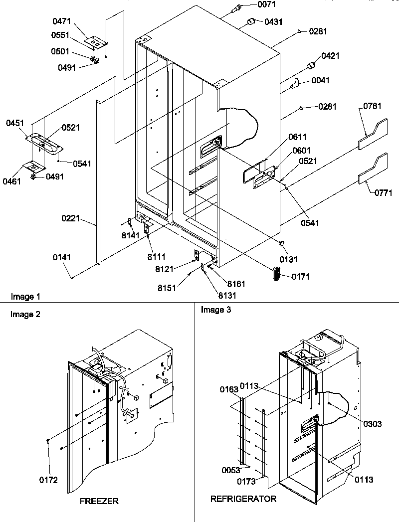 Amana SRD25VPE-P1190326WE cabint parts diagram