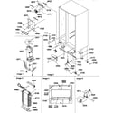 Amana SCD25TW-P1303516WW drain system, rollers, and evaporator assy diagram