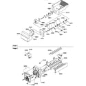 Amana SCD25TW-P1303516WW ice bucket auger and ice maker parts diagram