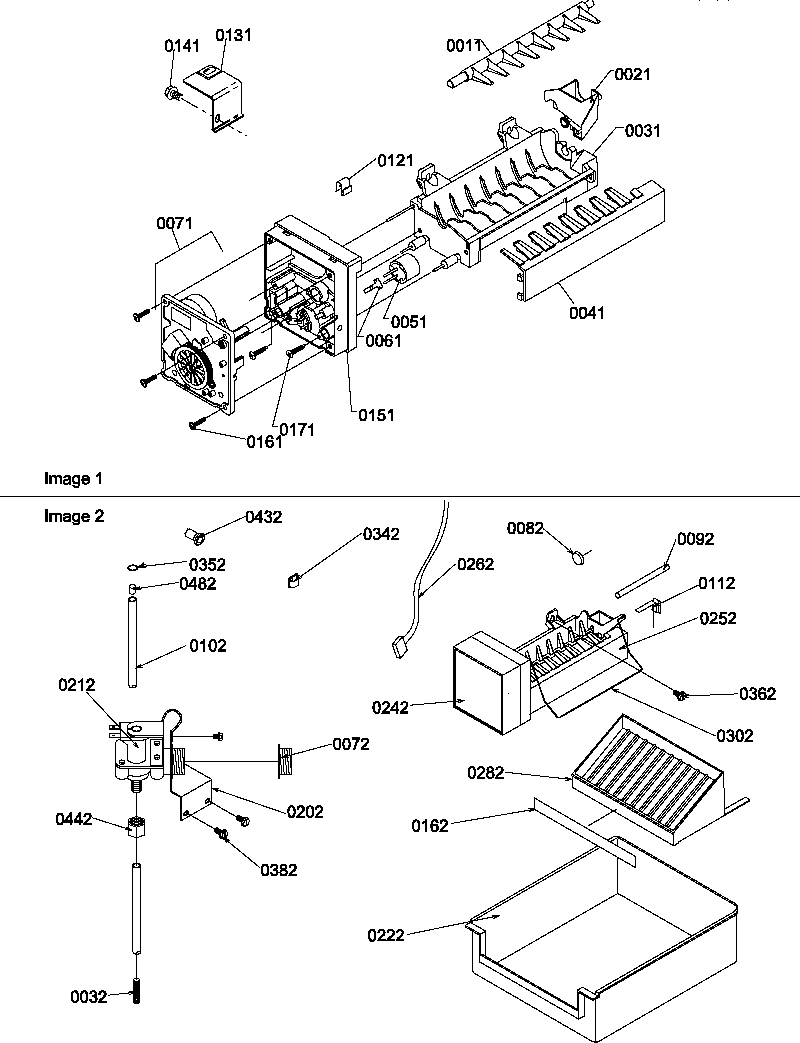 Amana SM22TBL-P1190212WL ice maker parts and add on ice maker kit diagram