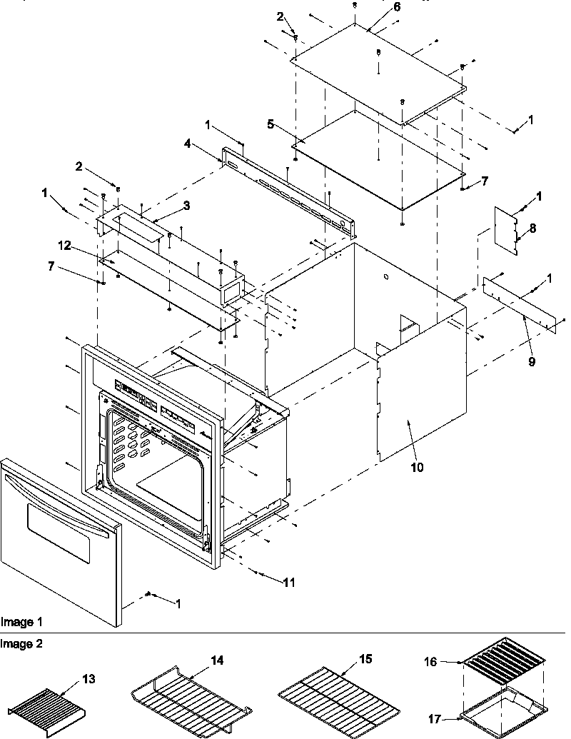 Amana AOES3030WW-P1132347NWW door/control panel diagram
