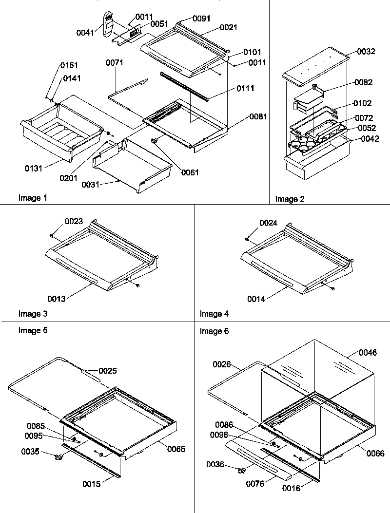 Amana SBIE20TPW-P1190708WW shelves, deli, and crisper assemblies diagram