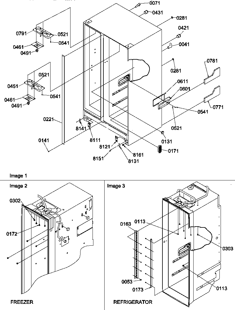 Amana SBIE20TPW-P1190708WW cabinet pats diagram