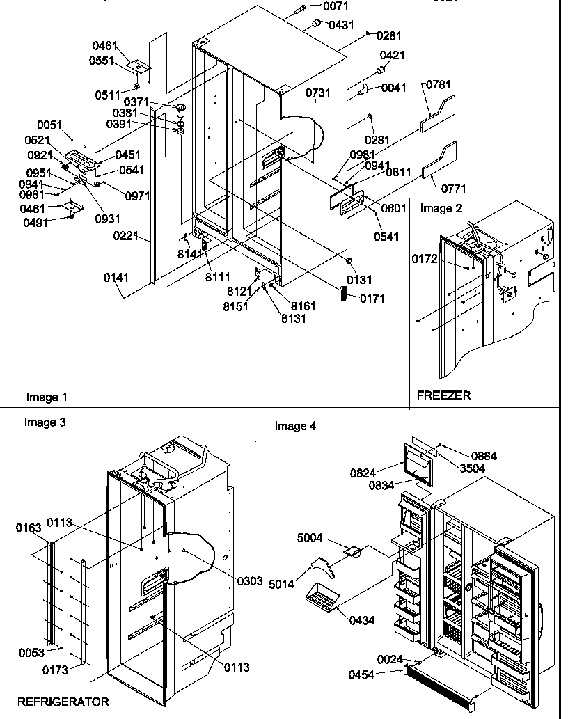 Amana SRD520TW-P1313101WW cabinet parts and toe grille diagram