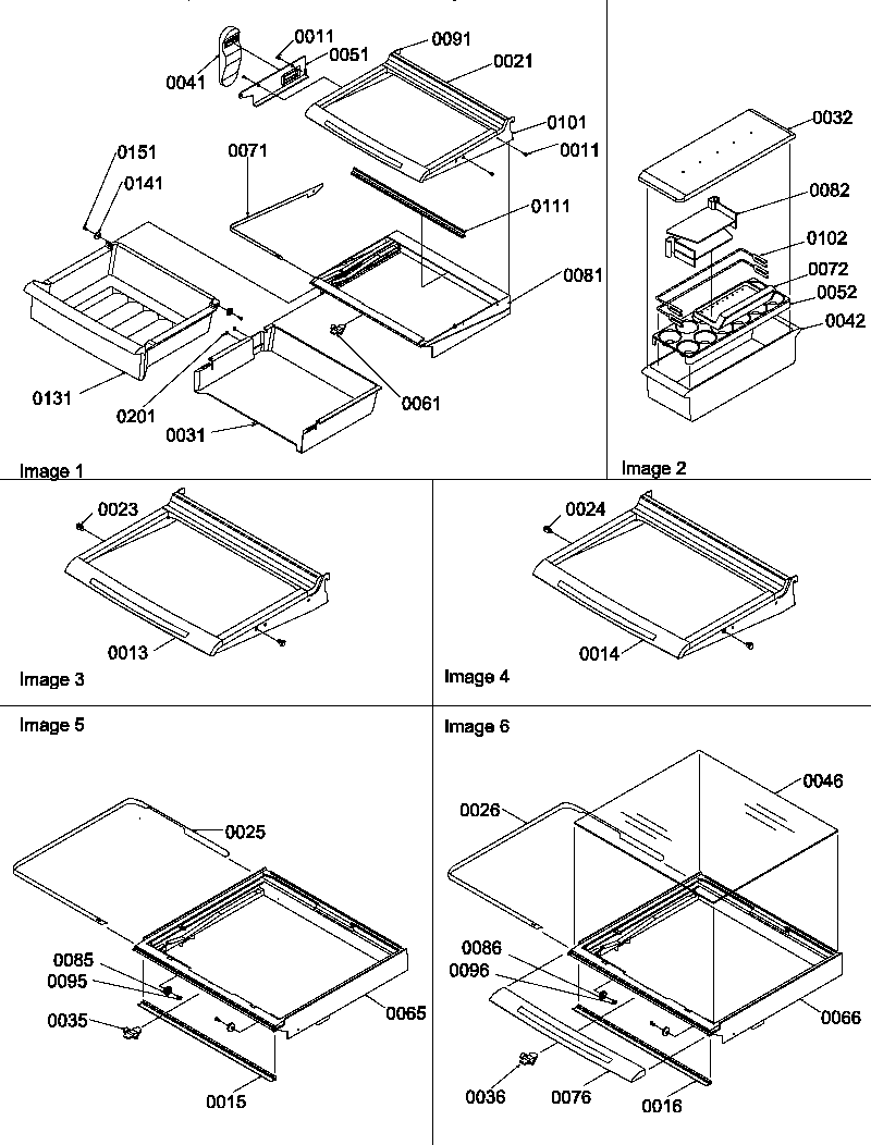 Amana SBD20TPW-P1190006WW deli, shelf, and crisper assemblies diagram