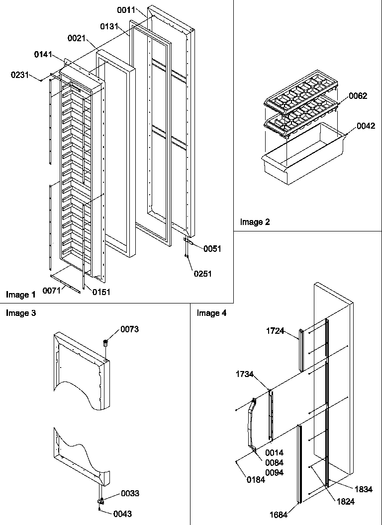Amana SX322S2L-P1313801WL freezer door and accessories diagram
