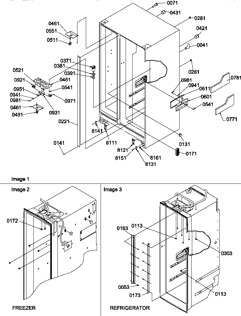 Amana SRD327S3L-P1312502WL cabinet parts diagram
