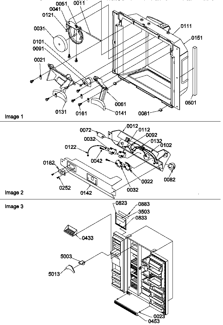 Amana SXD27TE-P1302802WE ice/water cavity/electronic bracket/toe grille diagram