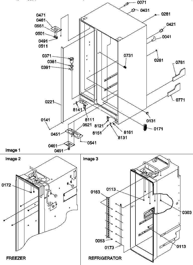 Amana SXD27TE-P1302802WE cabinet parts diagram