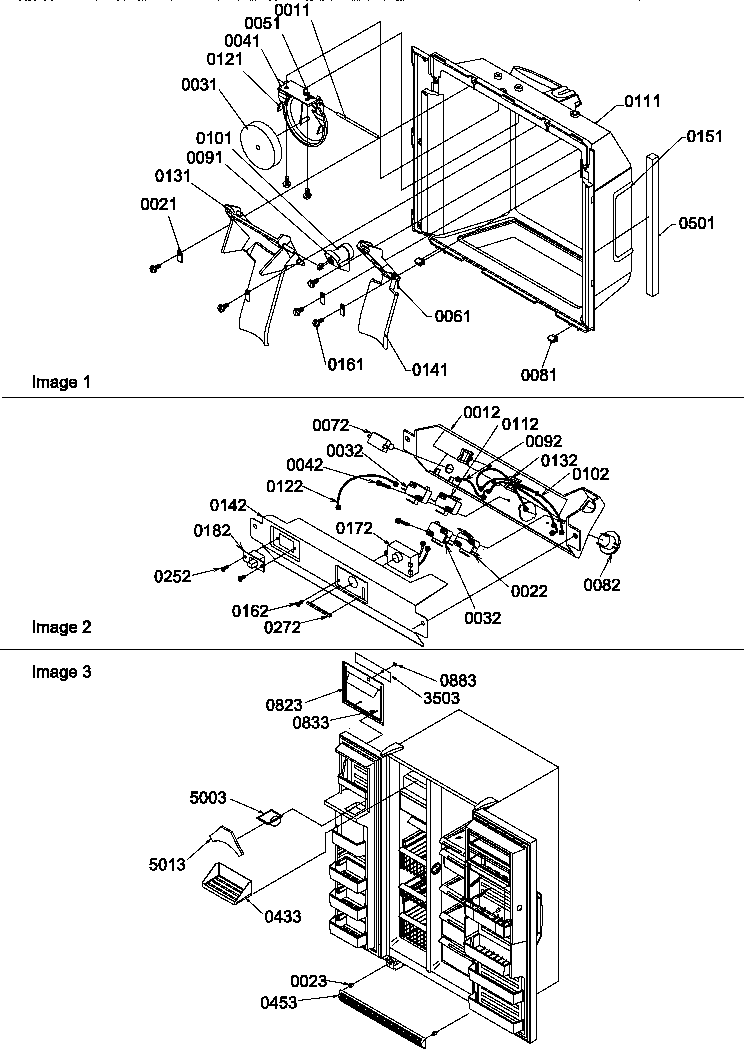 Amana SRD27S2E-P1190329WE ice & water cavity and  electronic bracket assy diagram