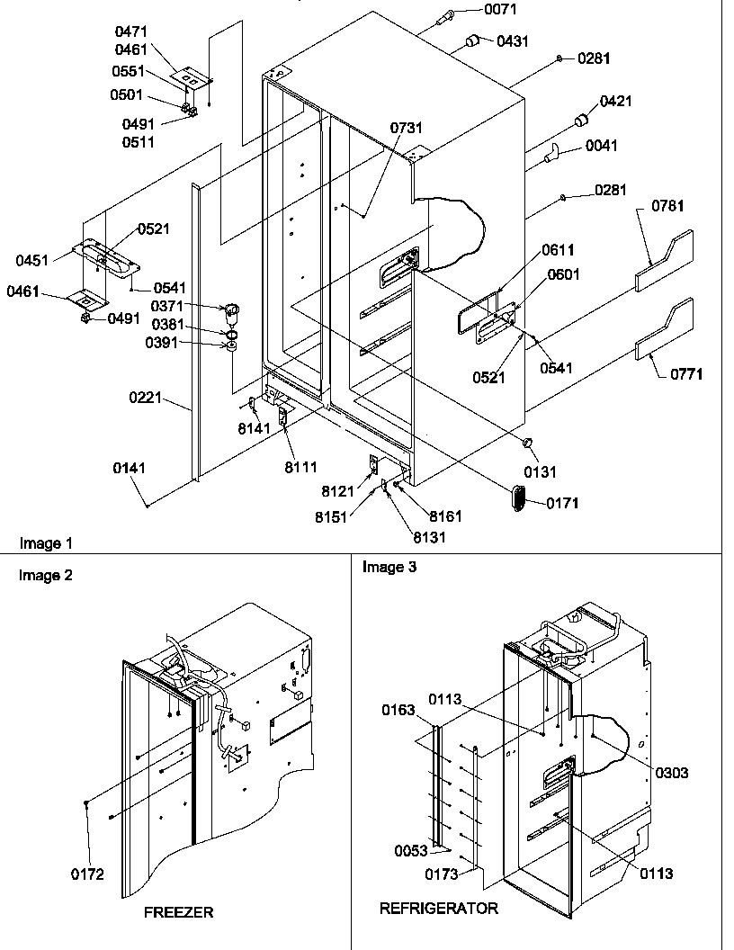 Amana SRD27S2E-P1190329WE cabinet parts diagram