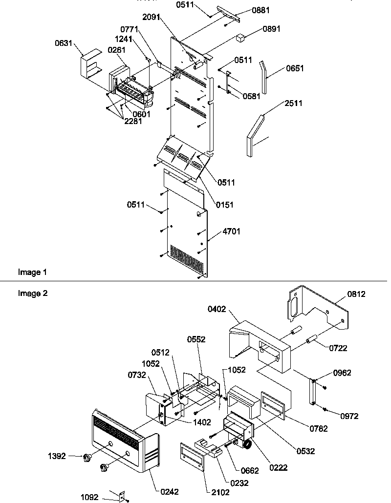 Amana SBI20TPSW-P1190706WW ice maker/control assemblies diagram