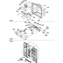 Amana SRDE520TBW-P1312402WW ice/water cavity, electronic bracket assy & toe grille diagram