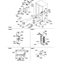 Amana SRDE520TBW-P1312402WW drain system, rollers, and evaporator assy diagram