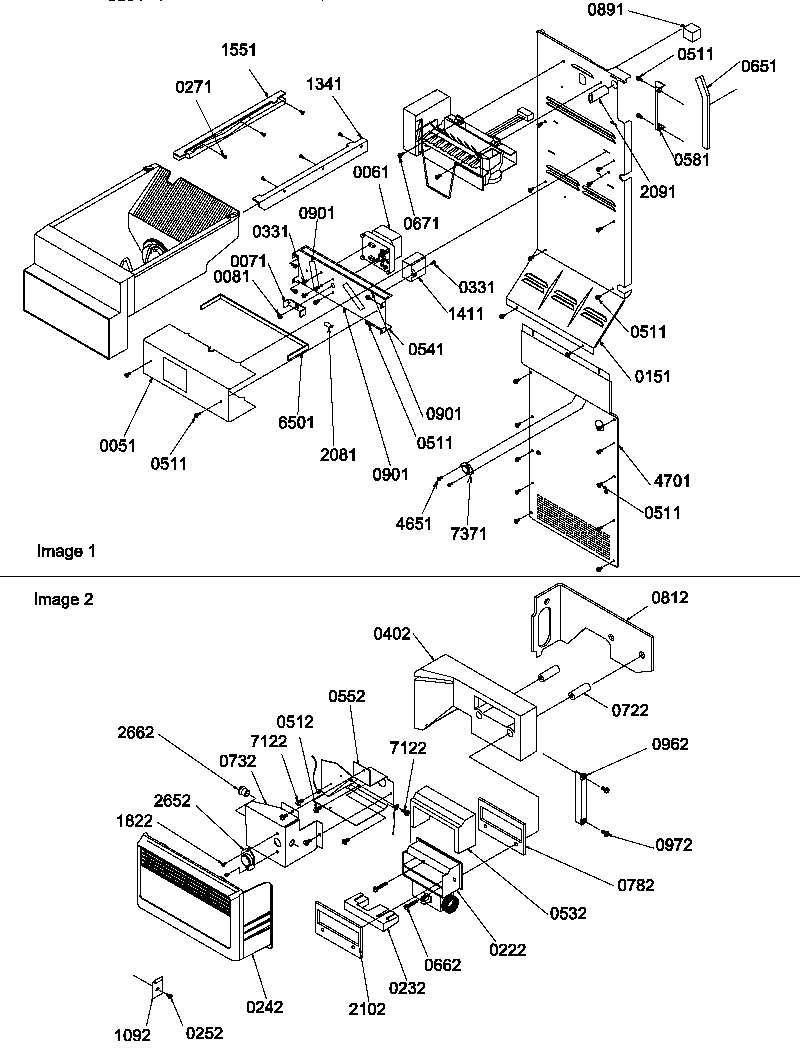 Amana SRDE520TBW-P1308702WW ice maker/control assy diagram