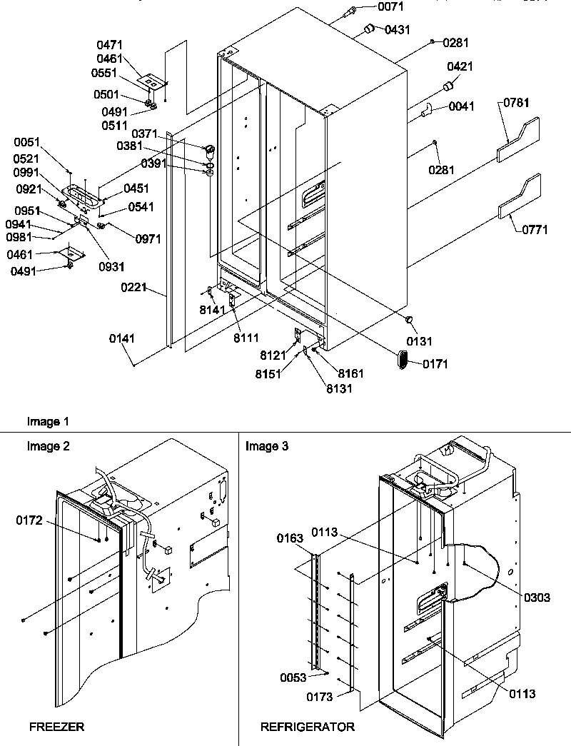 Amana SXD520TE-P1313701WE cabinet parts diagram