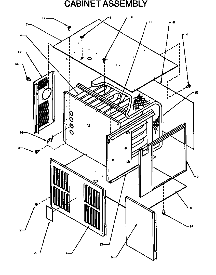 Amana GBI045A25A/P1176901F cabinet assembly diagram