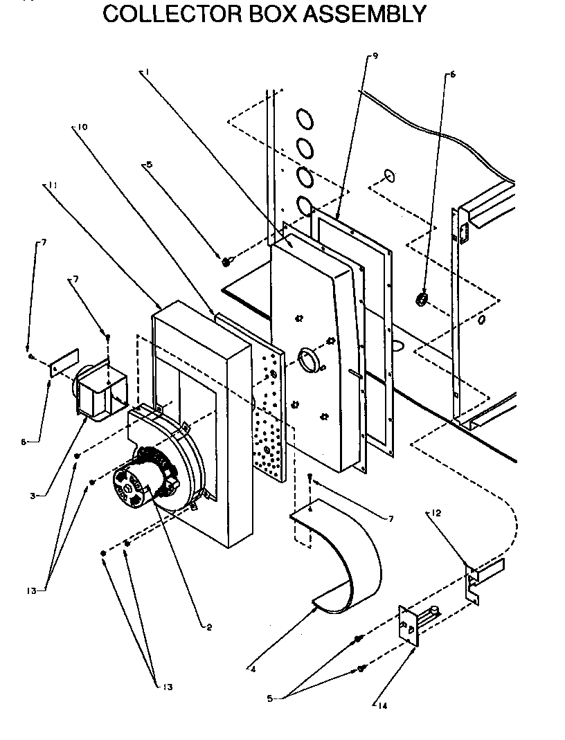 Amana GBI045A25A/P1176901F collector box assembly diagram