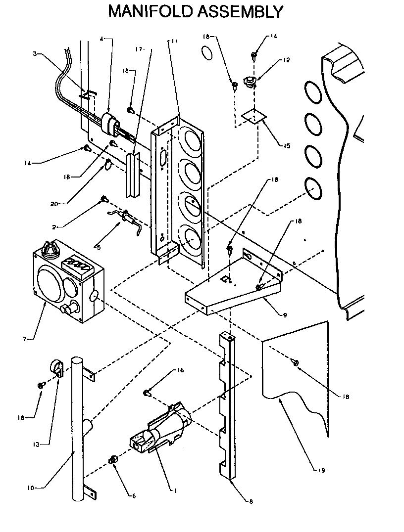 Amana GBI045A25A/P1176901F manifold assembly diagram