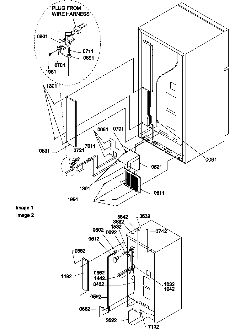 Amana TGI21VW-P1310901WW cabinet back diagram