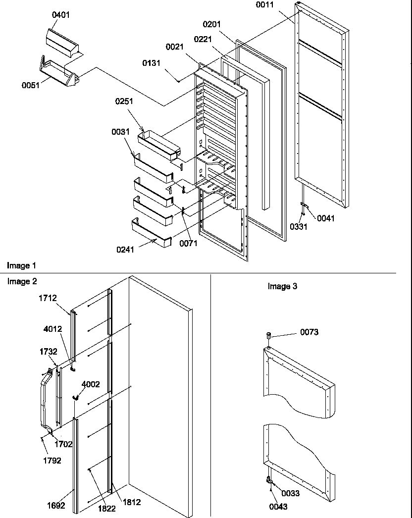 Amana SQD25TW-P1190427WW refrigerator door diagram