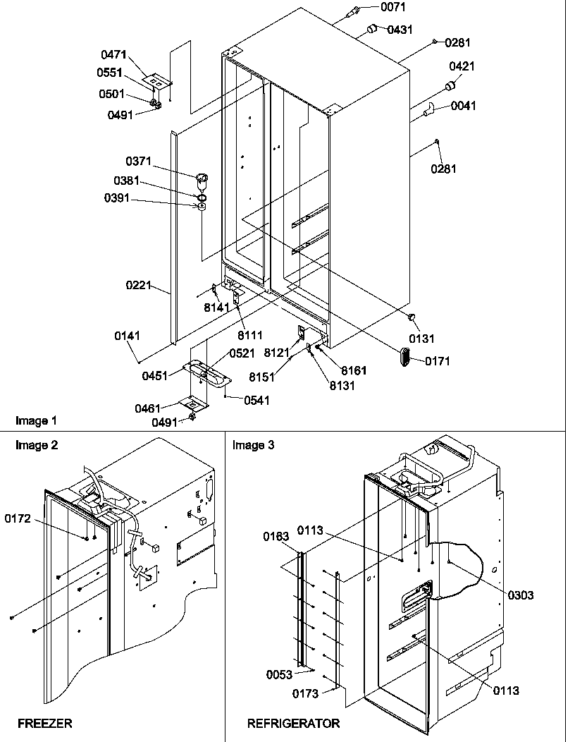 Amana SQD25TW-P1190427WW cabinet parts diagram
