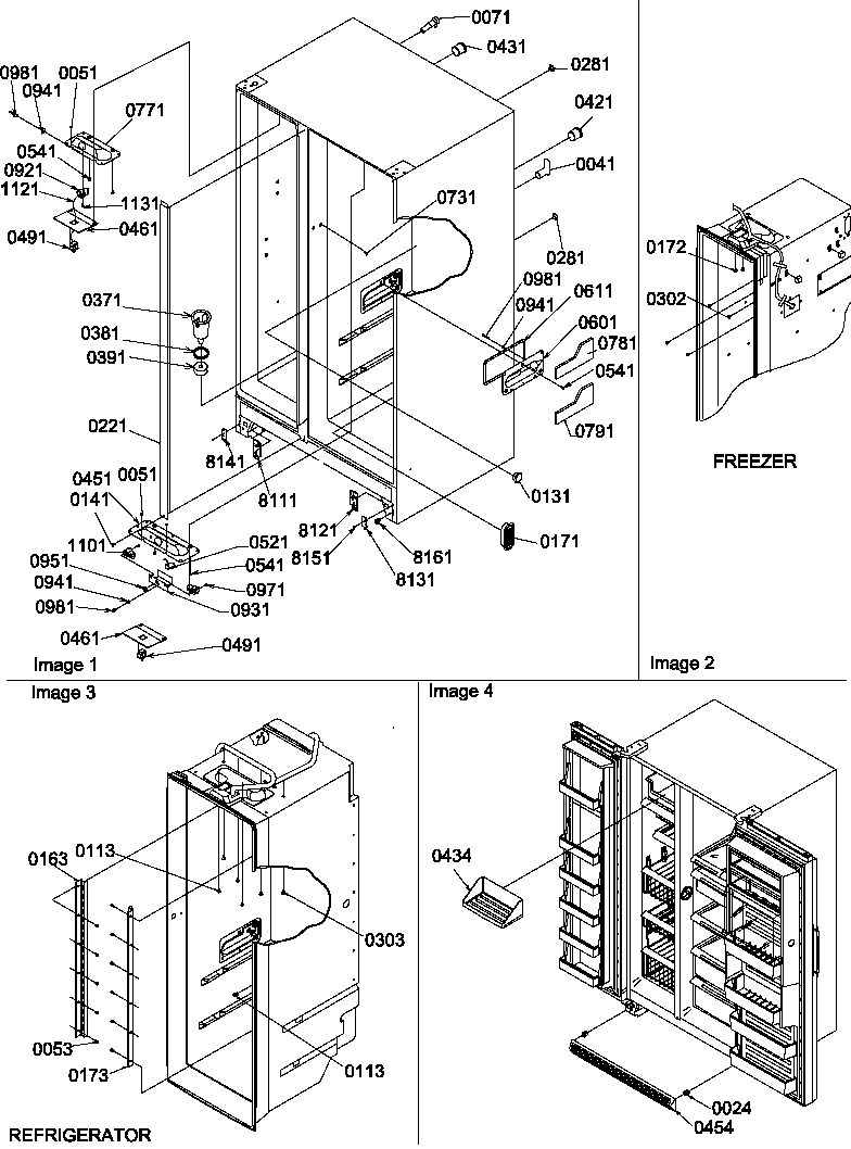 Amana SR520TW-P1312901W cabinet parts and toe grille diagram