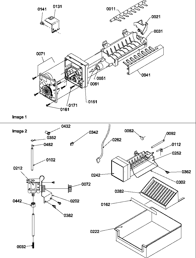 Amana SR520TW-P1312901W ice maker parts and add on ice maker kit diagram