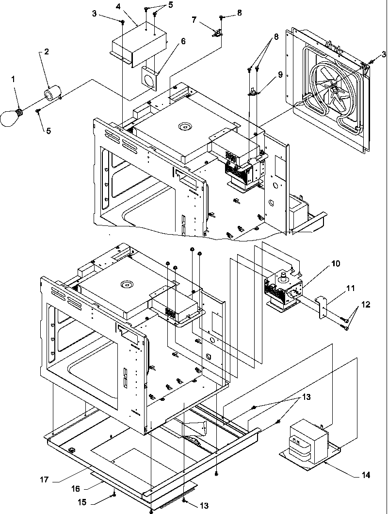 Amana CMM2000C-P1194108M oven cavity assembly diagram