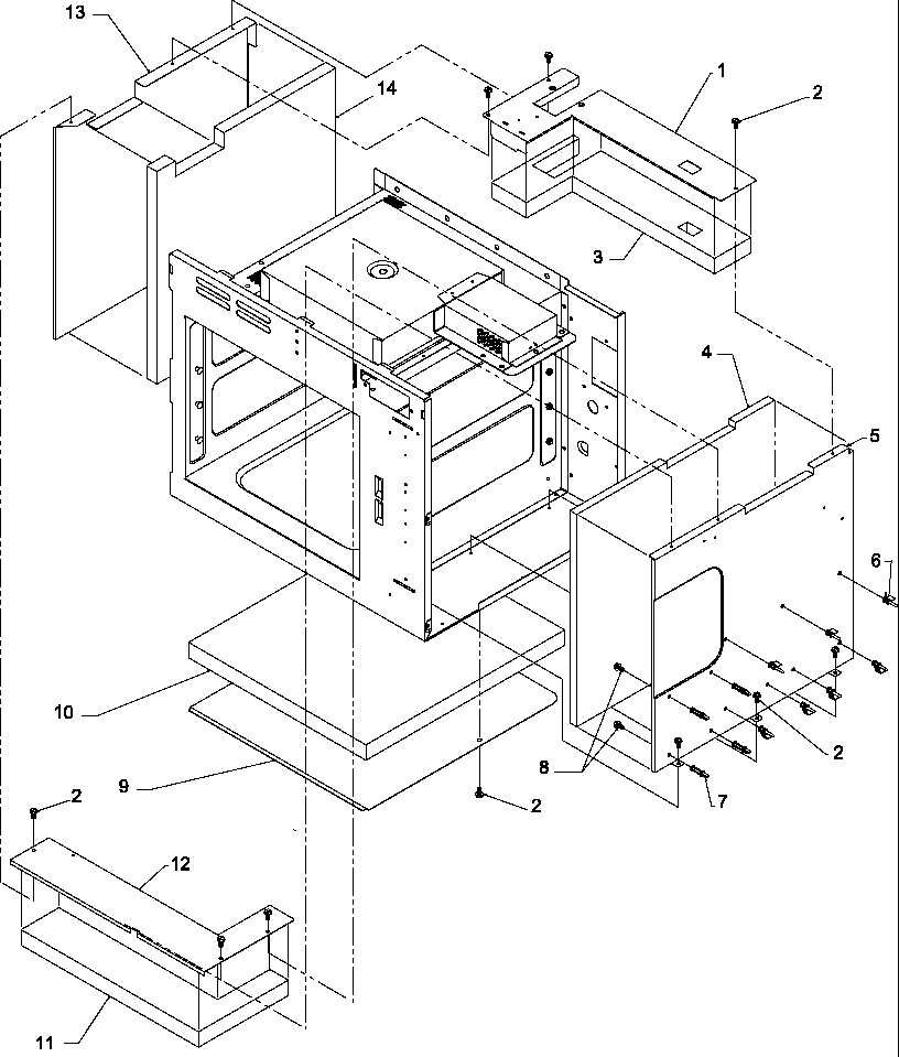 Amana CMM2000C-P1194108M outer cabinet assembly diagram
