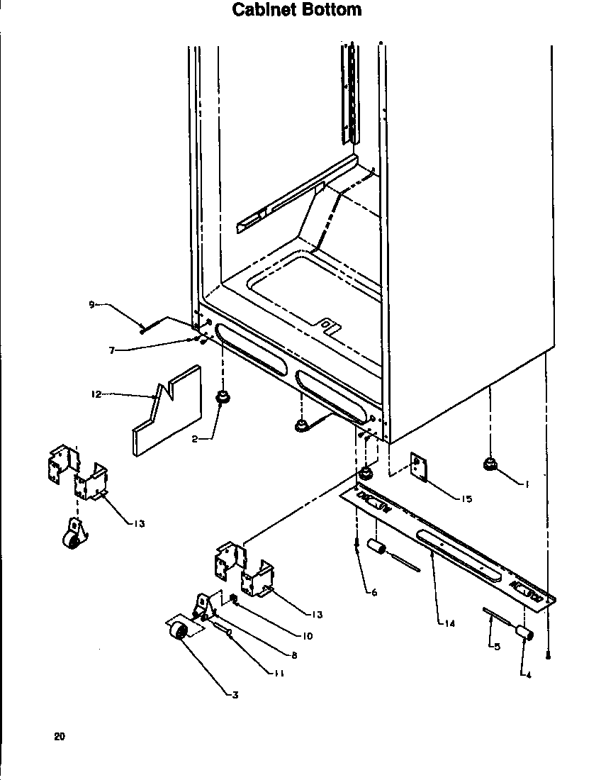 Amana TG18S3W-P1194601WW cabinet bottom diagram