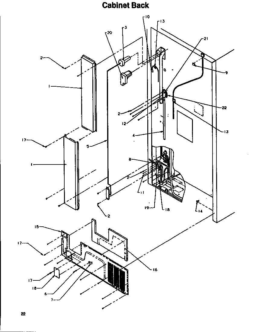 Amana TG18S3W-P1194601WW cabinet back diagram