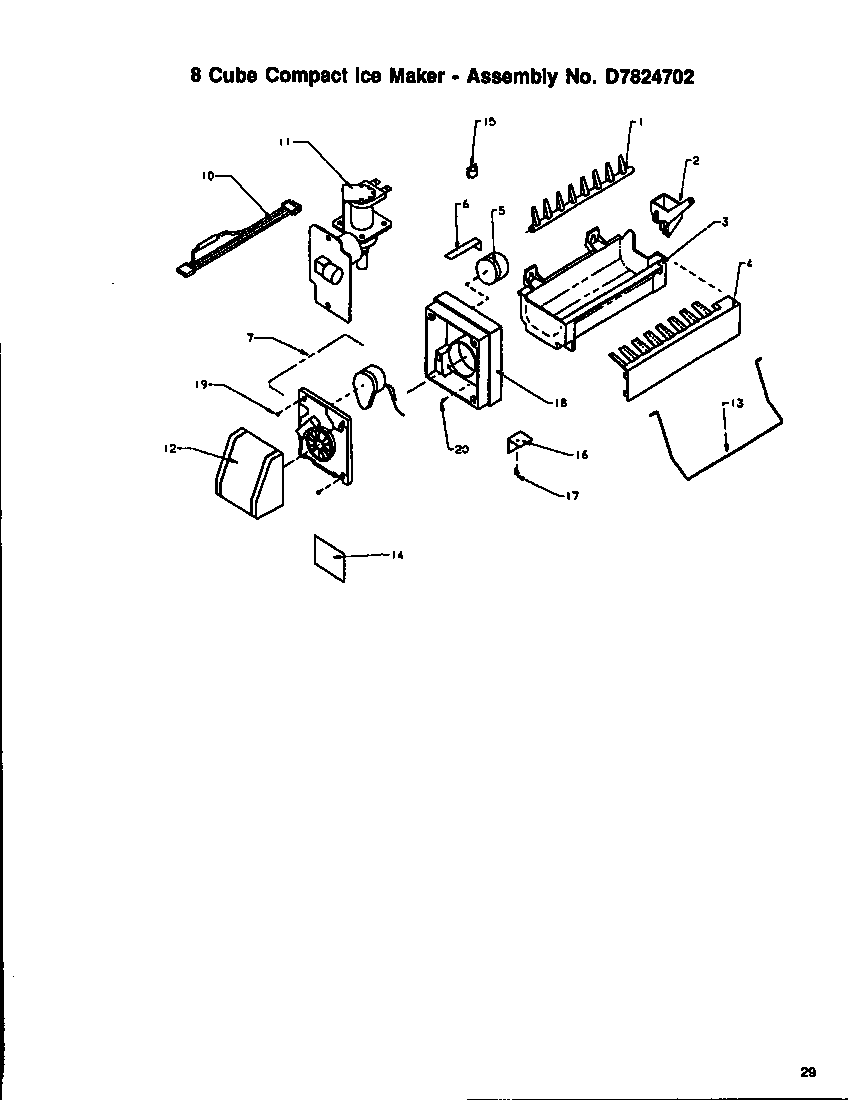 Amana TG18S3W-P1194601WW 8 cube compact ice maker diagram