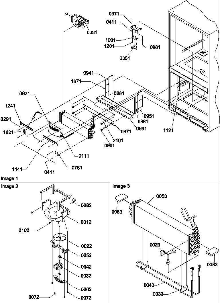 Amana BBI20TE-P1199101WE evaporator area diagram