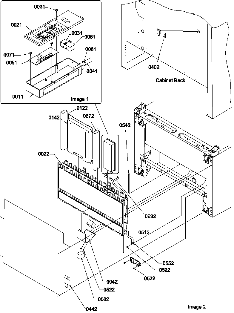 Amana BBI20TE-P1199101WE condenser assembly/high voltage box diagram
