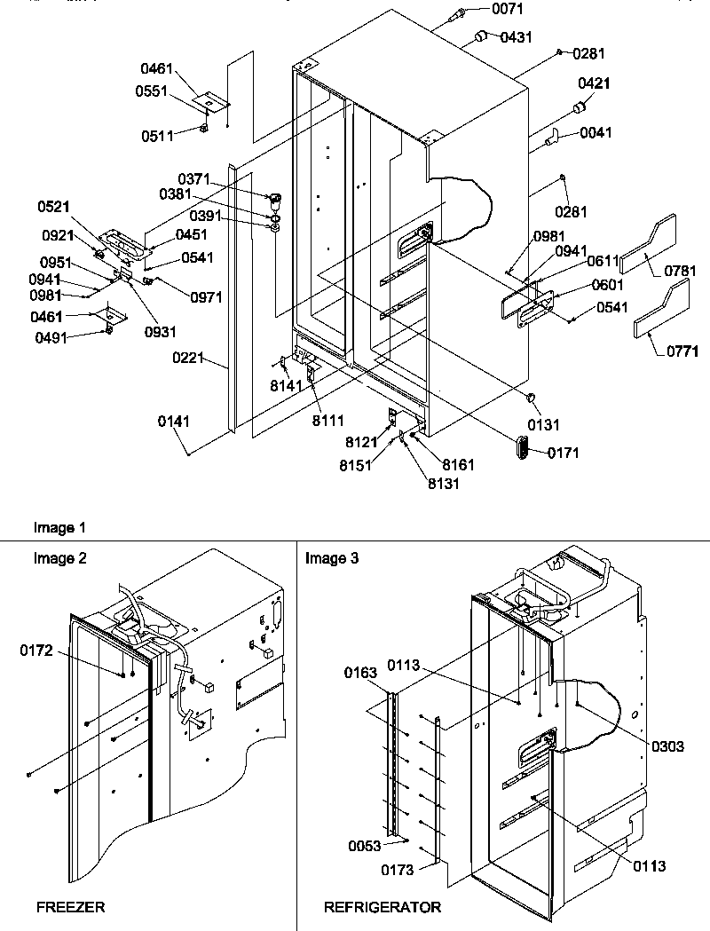Amana SRDE327S3W-P1307103WW cabinet parts diagram