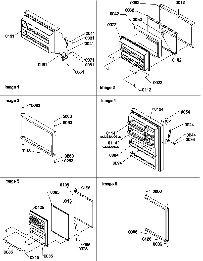 Amana TH18V2L-P1315701WL door assemblies and handles diagram