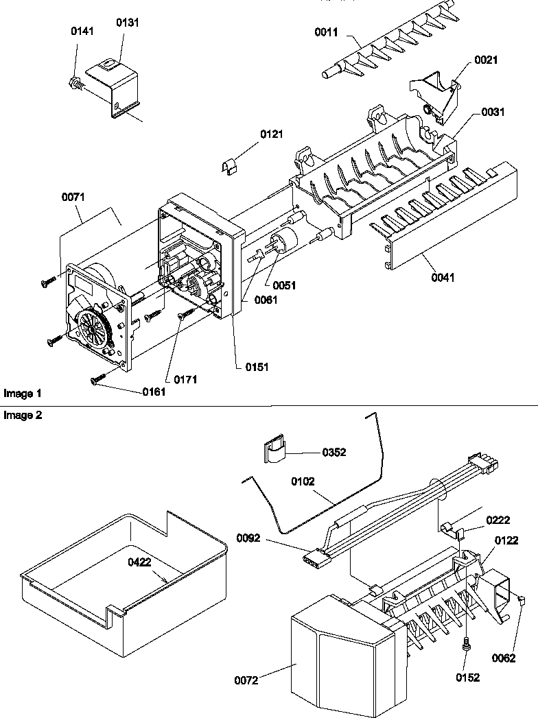 Amana TH18V2L-P1315701WL ice maker assembly parts diagram