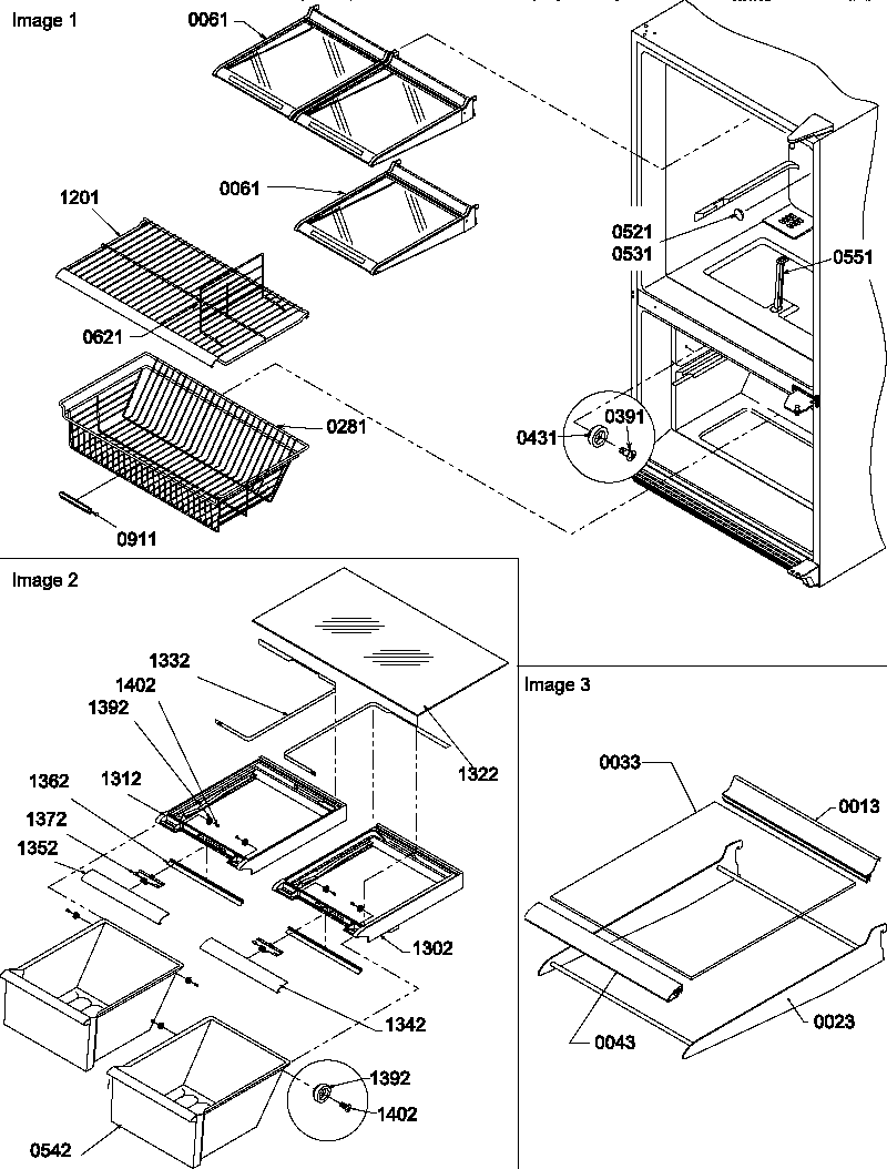 Amana BX20S5L-P1196506WL shelving assemblies diagram