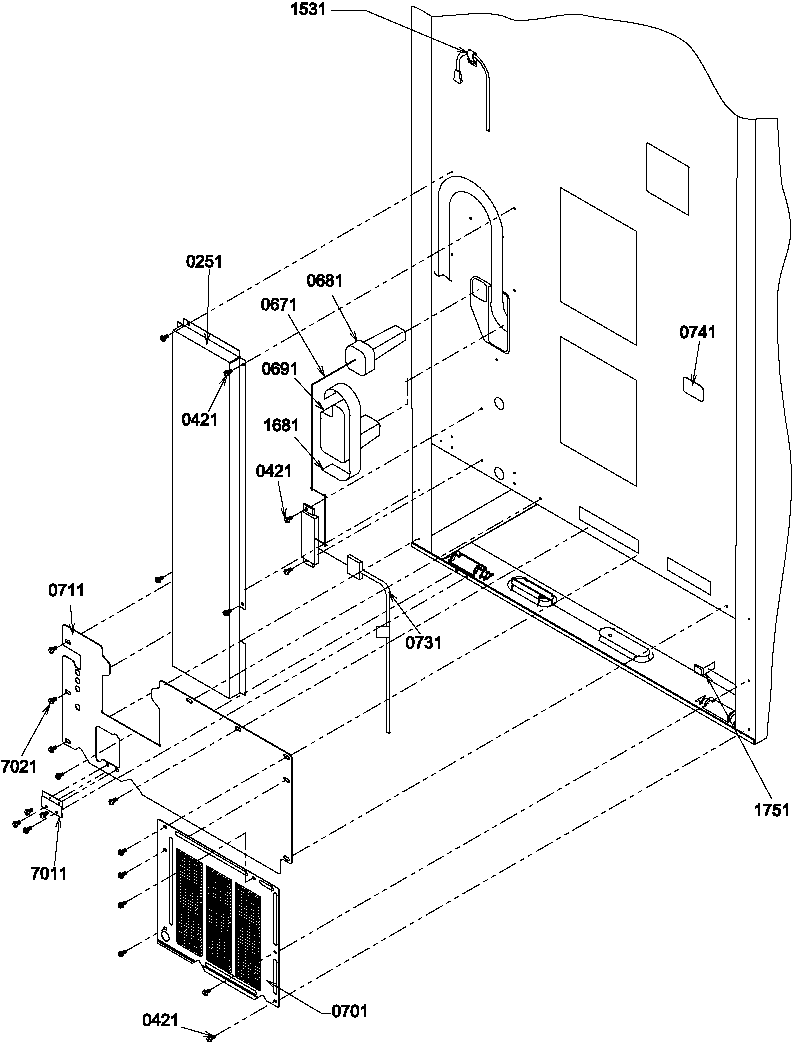 Amana BX20S5L-P1196506WL cabinet back diagram