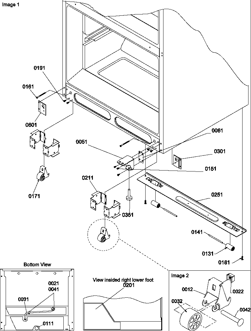 Amana BX20S5L-P1196506WL insulation & roller assembly diagram