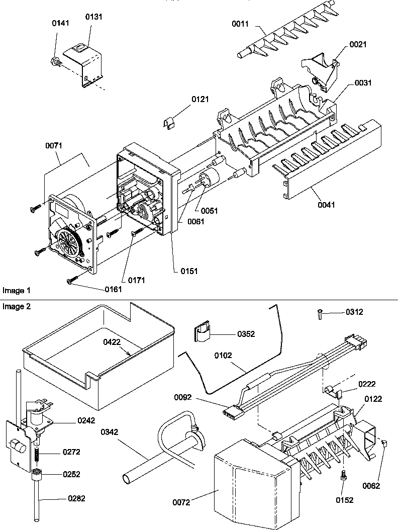 Amana BX20S5L-P1196506WL ice maker assembly & parts diagram