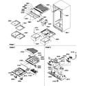 Amana TZI18V2W-P1319002WW interior cabinet/drain block and control assembly diagram
