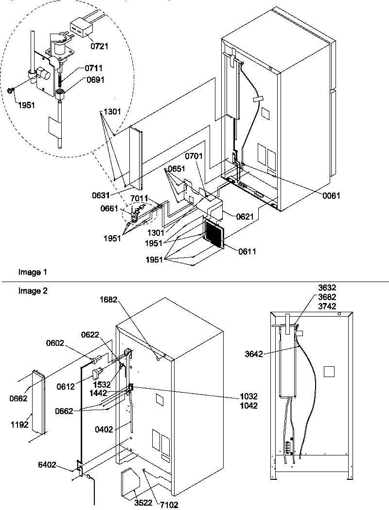 Amana TX19V2W-P1315802WW cabinet back diagram