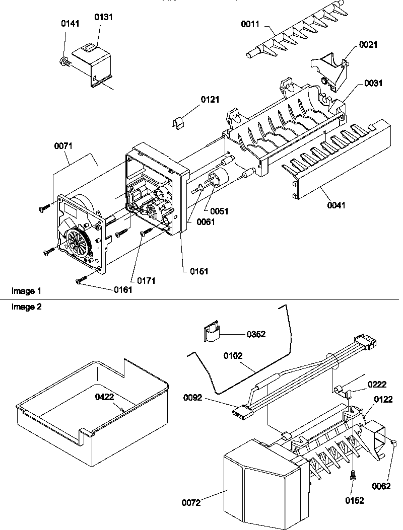 Amana TX19V2W-P1315802WW ice maker assembly parts diagram