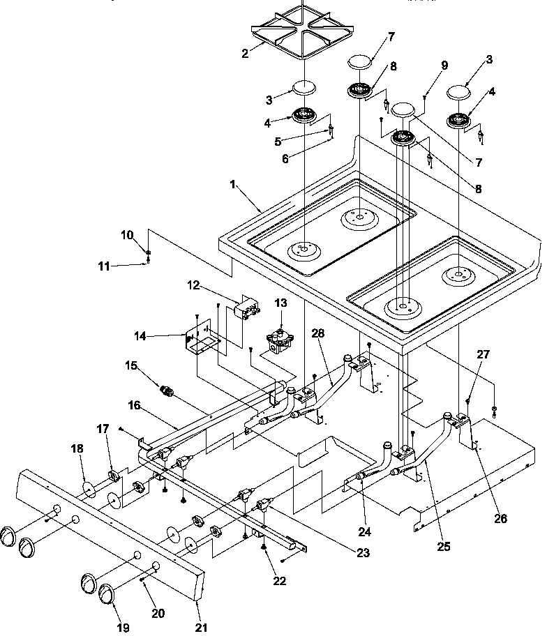 Amana ARG7301WW-P1143333NWW main top diagram