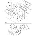 Amana ARG7301WW-P1143328NWW oven door and storage door diagram