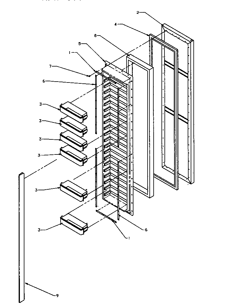 Amana SRI25S2W-P1194001WW freezer door diagram