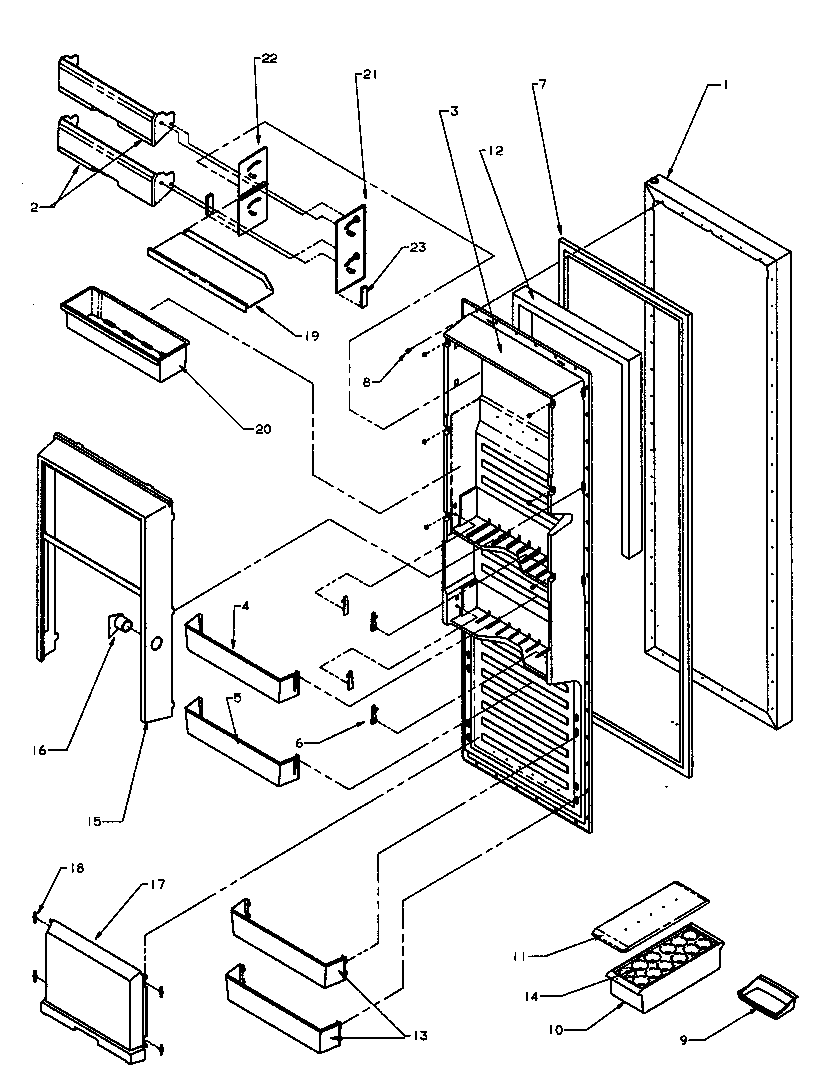Amana SRI25S2W-P1194001WW refrigerator door diagram
